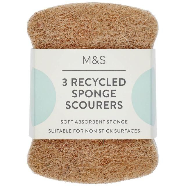 M&S 3 Recycled Sponge Scourers   3 per pack