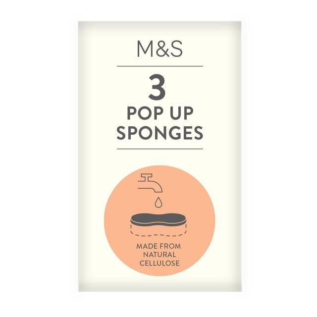 M&S 3 Pop Up Sponges   3 per pack GOODS M&S   