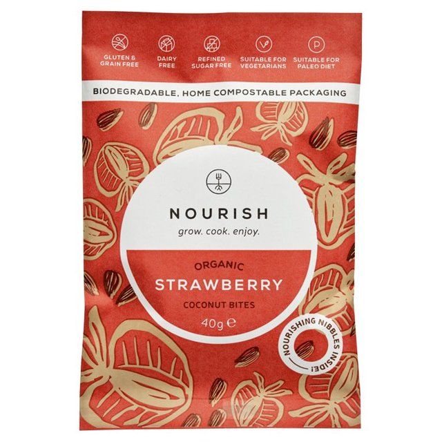 Nourish Organic Strawberry Coconut Bites   40g GOODS M&S   