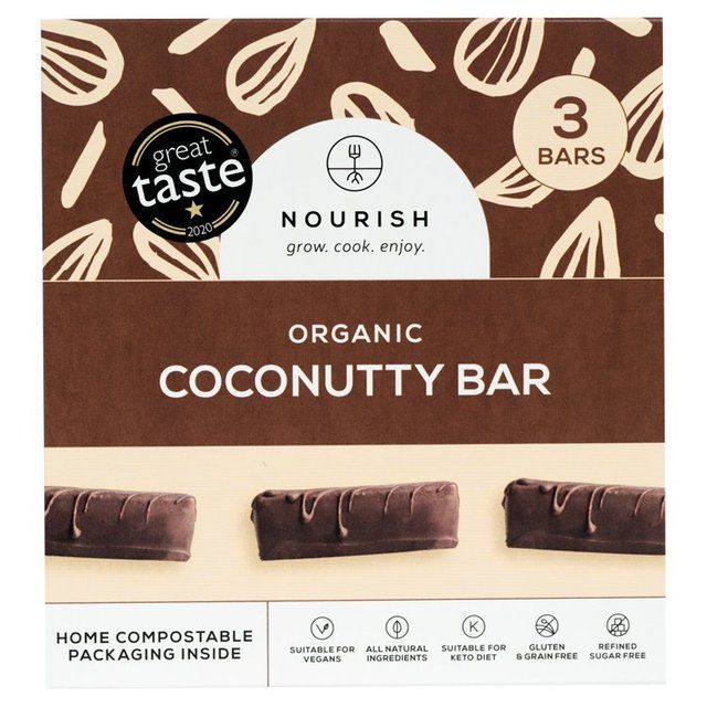 Nourish Organic Coconutty Bars - MultiPack - 3 bars   3 x 60g