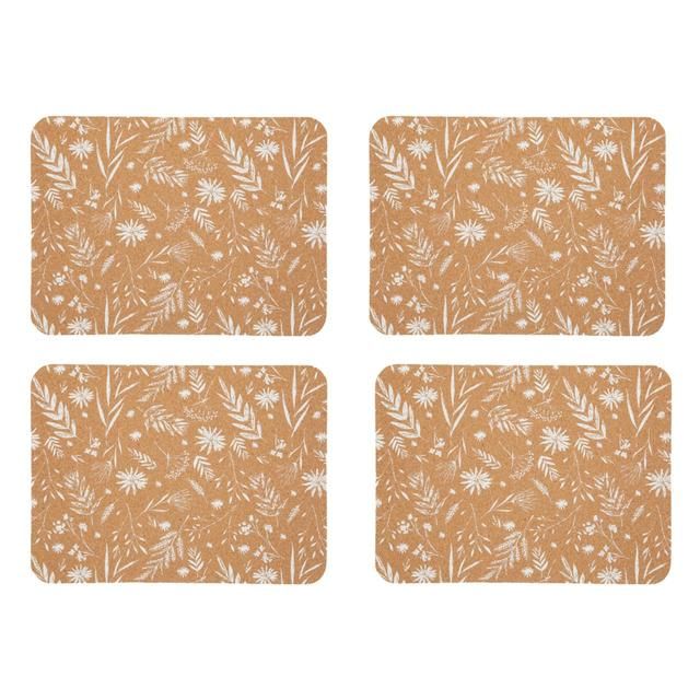 Natural Elements Set of 4 Biodegradable Cork Placemats 21.5 x 19cm GOODS M&S   