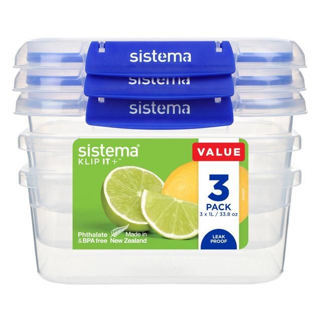 Sistema Klip It Plus Food Storage Container 3x1L   3 x 1 per pack