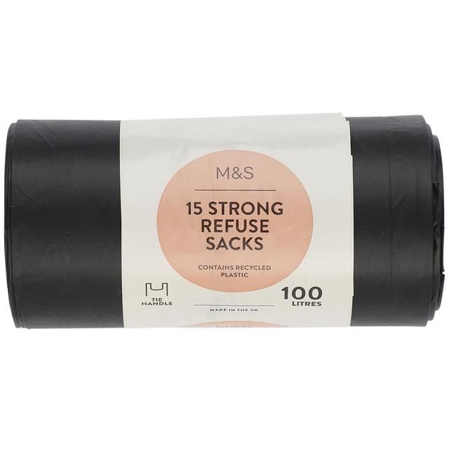 M&S 15 Tie Handle 100L Refuse Sacks   15 per pack GOODS M&S   