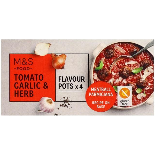 M&S 4 Tomato Garlic & Herb Flavour Pots   96g