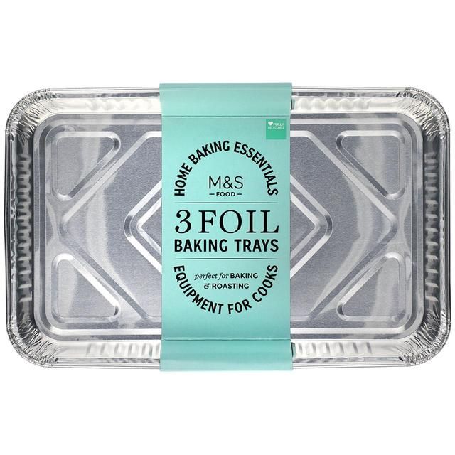 M&S 3 Foil Baking Trays   3 per pack GOODS M&S   