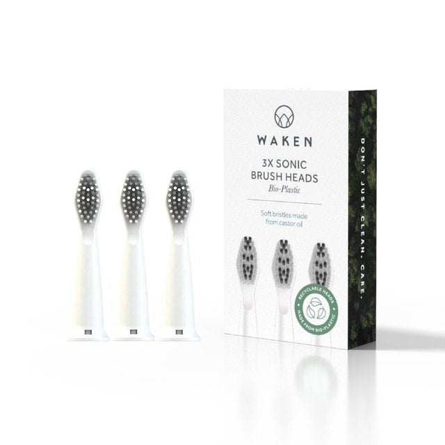 Waken Sonic Toothbrush Heads - White   3 per pack