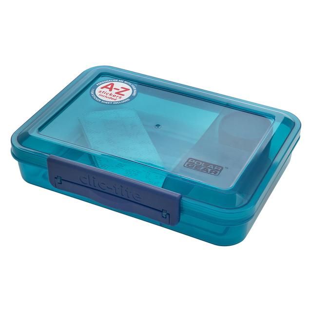 Polar Gear Clic-tite Personalise A-Z Stickers Trio Lunch Box 1.1L Blue GOODS M&S   