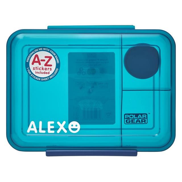 Polar Gear Clic-tite Personalise A-Z Stickers Trio Lunch Box 1.1L Blue GOODS M&S   