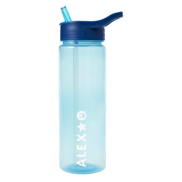 Polar Gear Personalised A-Z Sticker Water Bottle with Straw 600ml Navy GOODS M&S   