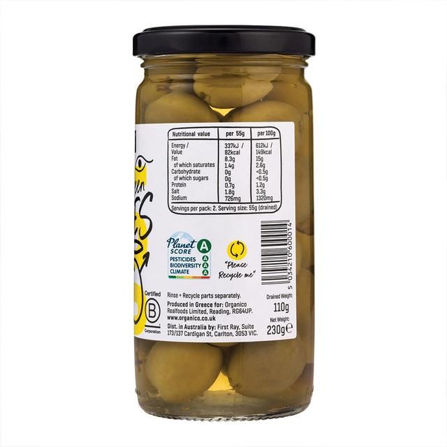 Organico Organic Green Pitted Olives   230g GOODS M&S   