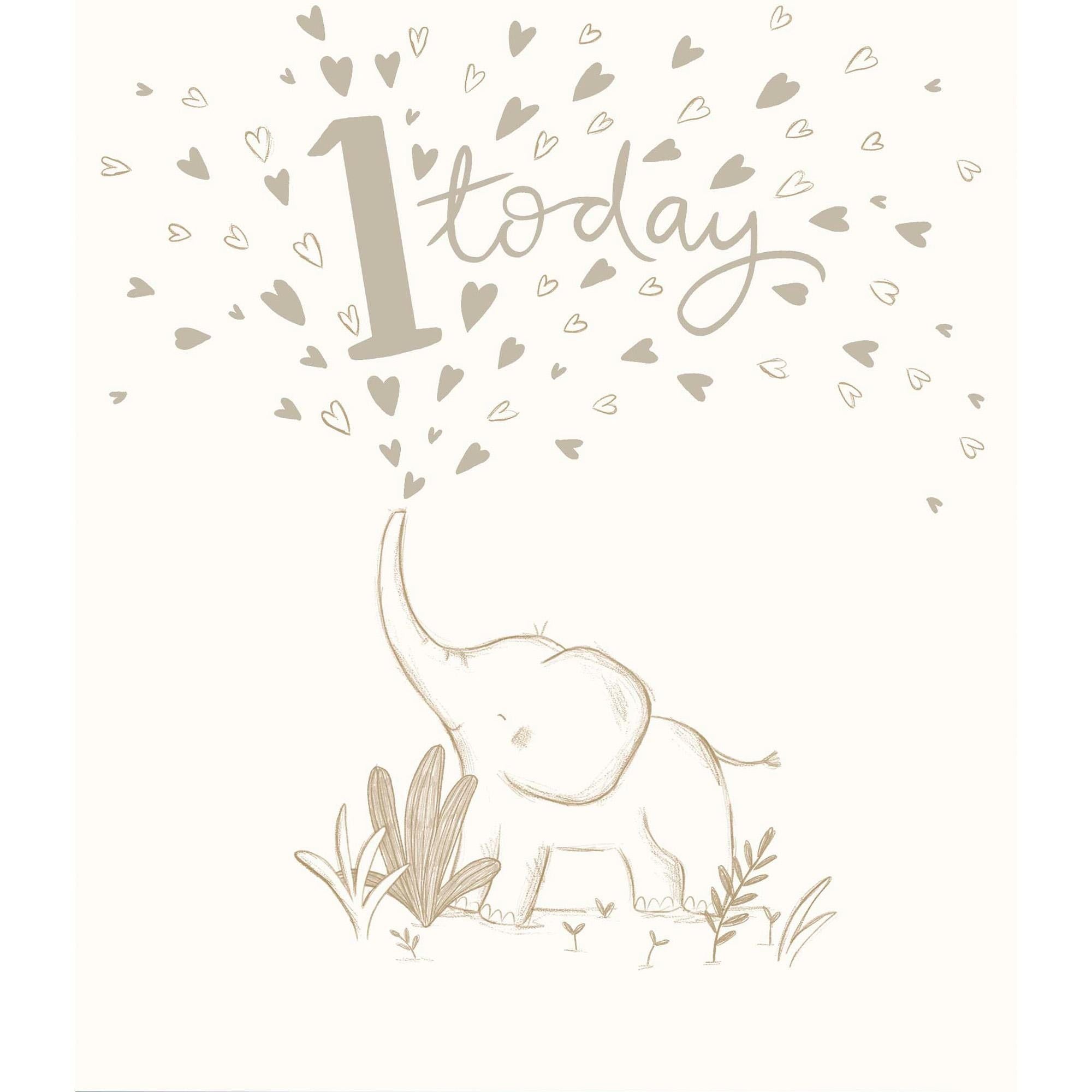 Sainsbury's Happy 1st Birthday Card Elephant Milestone Activity Keepsake Greeting Card GOODS Sainsburys   