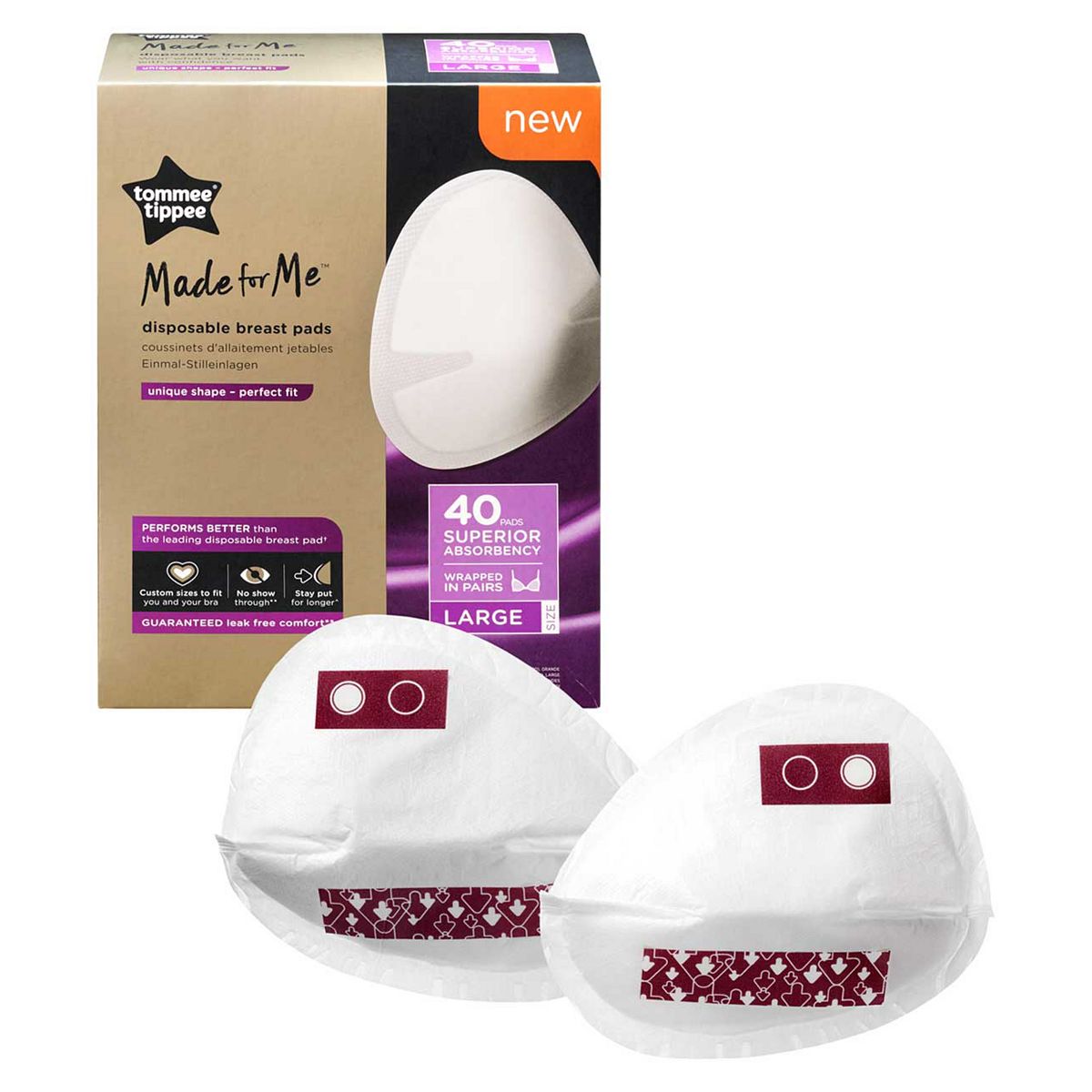 Tommee Tippee Made for Me Daily Disposable Breast Pads Large Pack of 40 GOODS Boots   