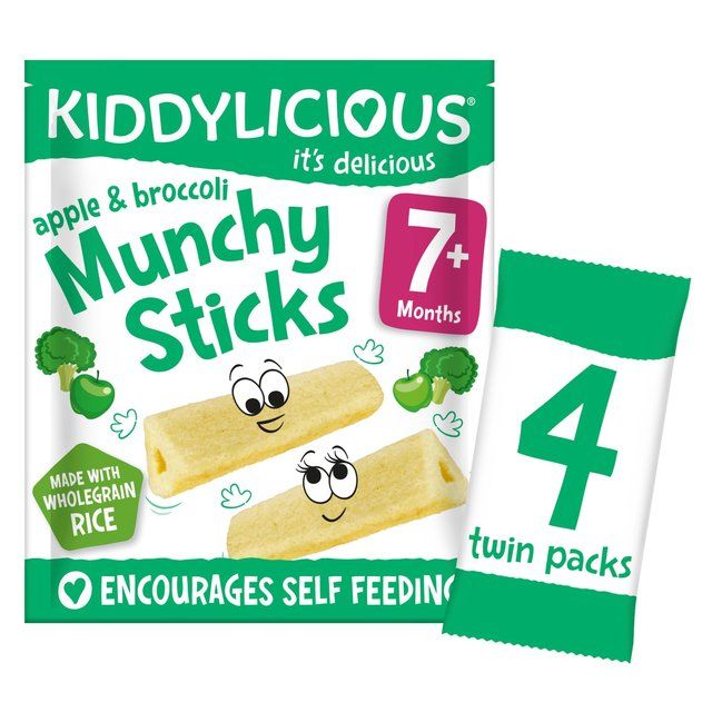 Kiddylicious Apple & Broccoli Munchy Sticks Baby Snacks Multi   4 x 4g