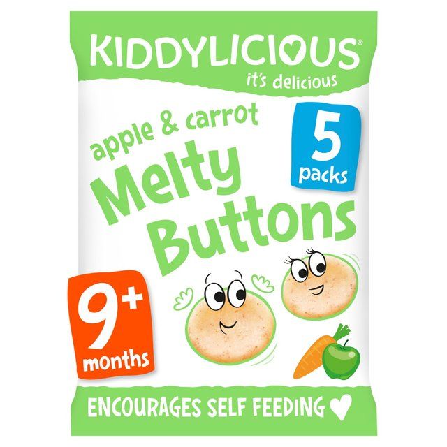 Kiddylicious Apple & Carrot Melty Buttons Baby Snacks Multi   5 x 6g