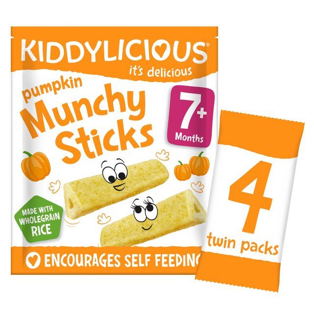 Kiddylicious Pumpkin Munchy Sticks Baby Snacks Multi   4 x 4g GOODS M&S   