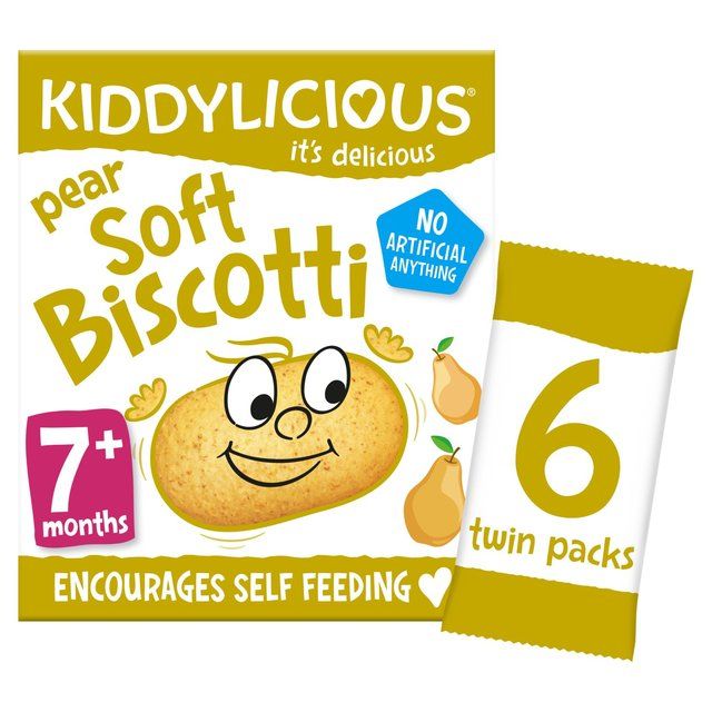 Kiddylicious Pear Soft Biscotti Baby Snacks Multi   6 x 20g