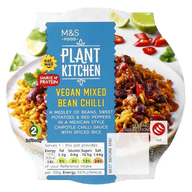 M&S Mixed Bean Chipotle Chilli with Spiced Rice   300g GOODS M&S   