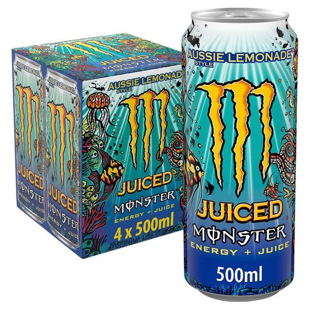 Monster Energy Drink Aussie Style Lemonade   4 x 500ml