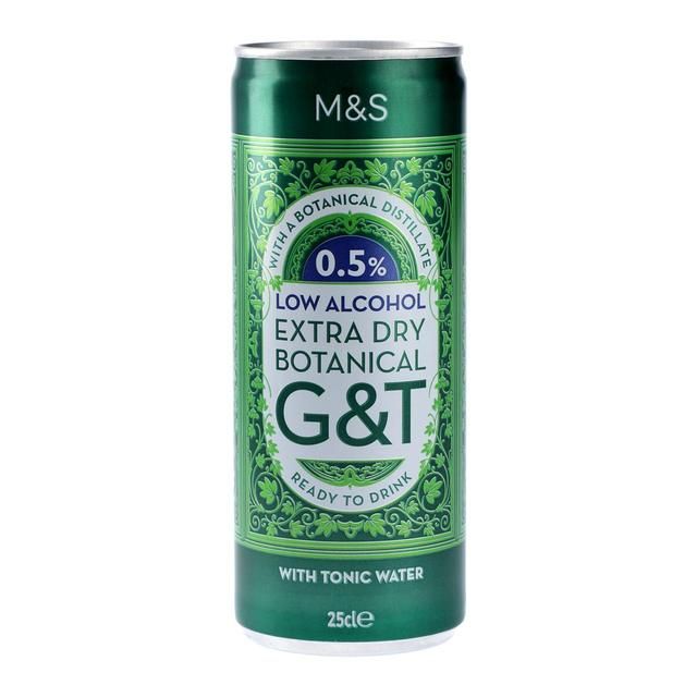 M&S Low Alcohol Extra Dry Gin & Tonic   250ml