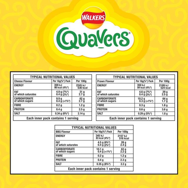 Walkers Quavers Variety Multipack Snacks Crisps   20 per pack GOODS M&S   