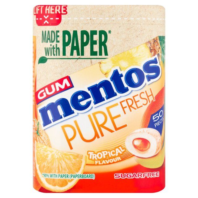 Mentos Gum Pure Fresh Tropical Chewing Gum   100g