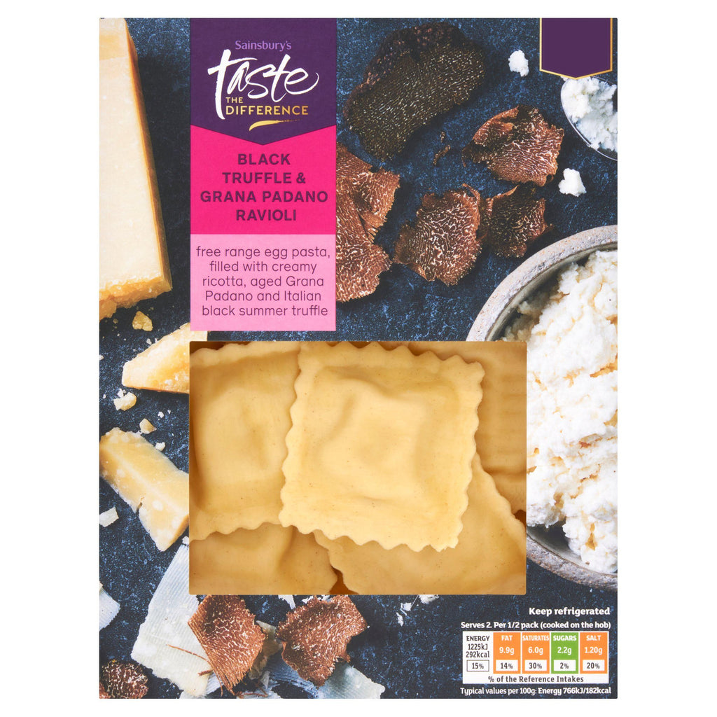 Sainsbury's Black Truffle & Grana Padano Ravioli, Taste the Difference 250g