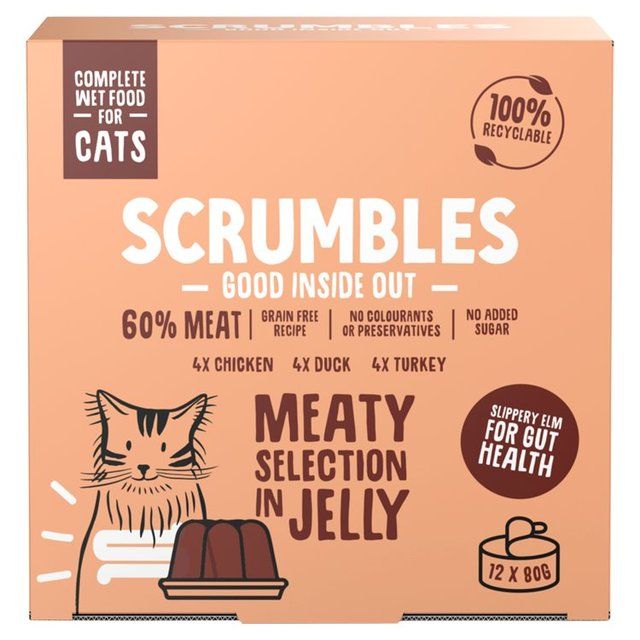 Scrumbles Wet Cat Jelly Meat Selection   12 x 80g