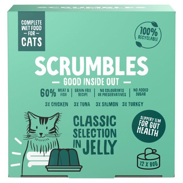 Scrumbles Wet Cat Jelly Classic Selection   12 x 80g GOODS M&S   