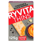 Ryvita Thins Cheddar & Black Pepper Flatbread Crackers   125g GOODS M&S   