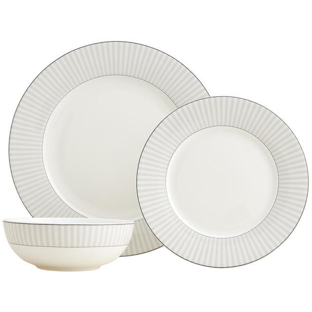 M&S Collection 12 Piece Hampton Dinner Set Grey   12 per pack