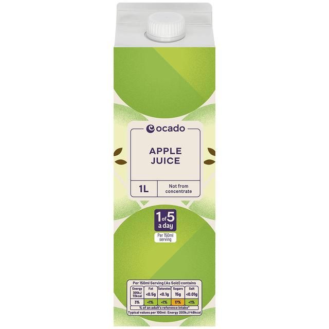 Ocado Apple Juice Not From Concentrate    1L GOODS M&S   