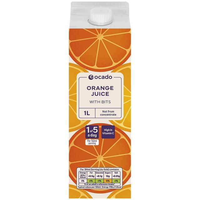 Ocado Orange Juice with Bits Not From Concentrate   1L GOODS M&S   