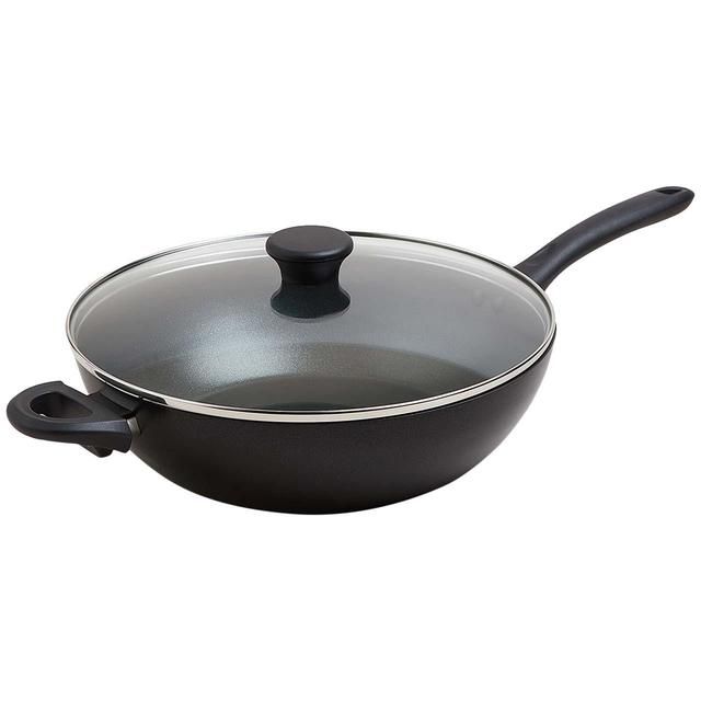 M&S Collection Aluminium 30cm Large Non-Stick Wok One Size Black