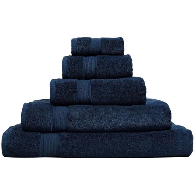 M&S Super Soft Pure Cotton Antibacterial Towel 2pk Face Towels Dark Navy   2 per pack