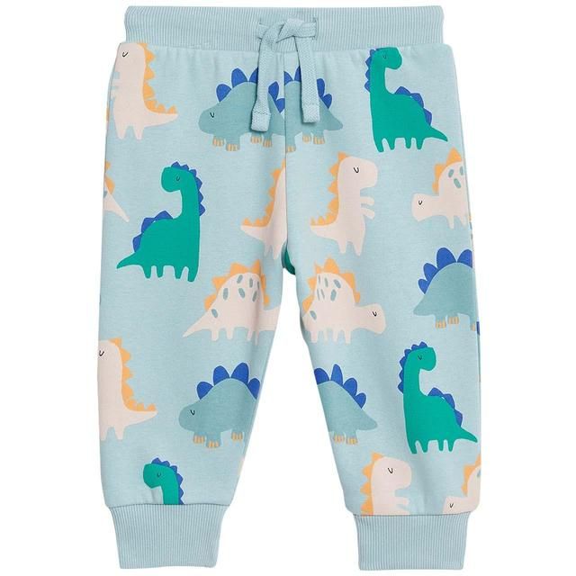 M&S Cotton Dino Jogger 0-3 Years Light Teal