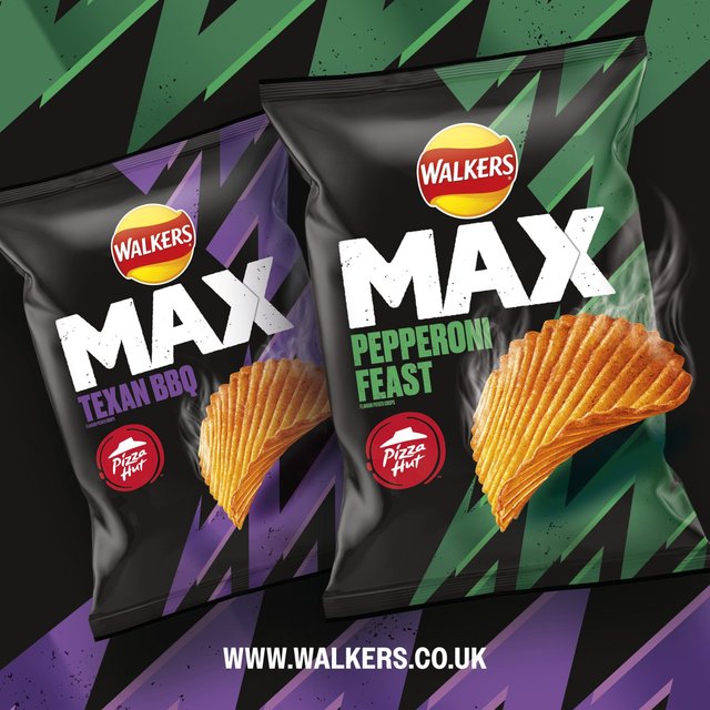 Walkers Max Pizza Hut Texan BBQ Sharing Crisps   140g GOODS M&S   