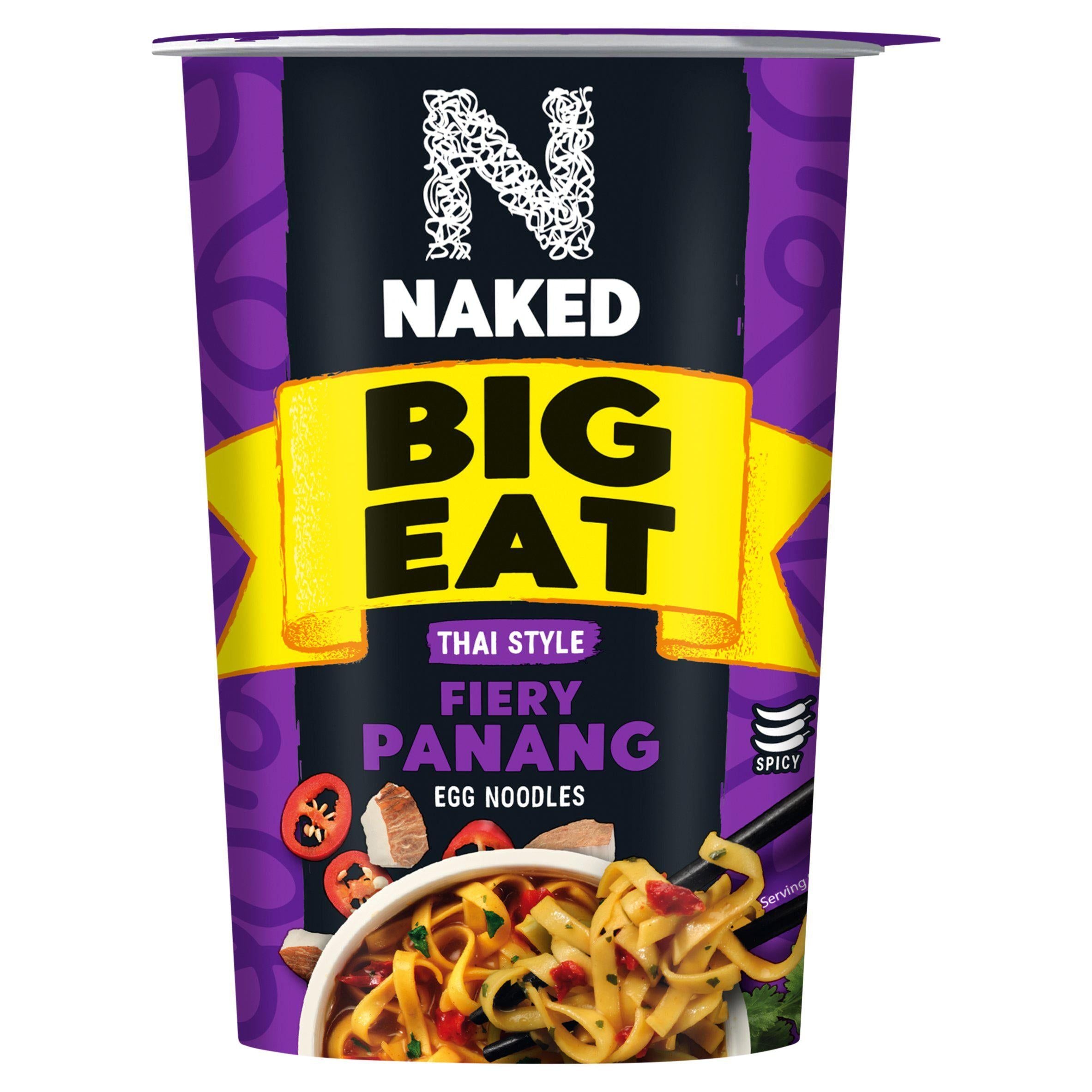 Naked Noodle The Big One Egg Noodles Thai Fiery Chicken Panang 104g GOODS Sainsburys   