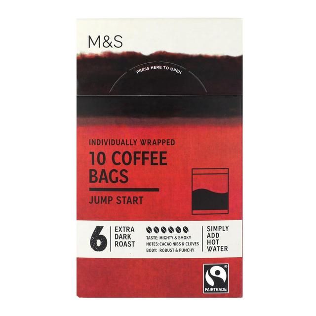 M&S Individually Wrapped Jump Start Coffee Bags   10 x 7.5g