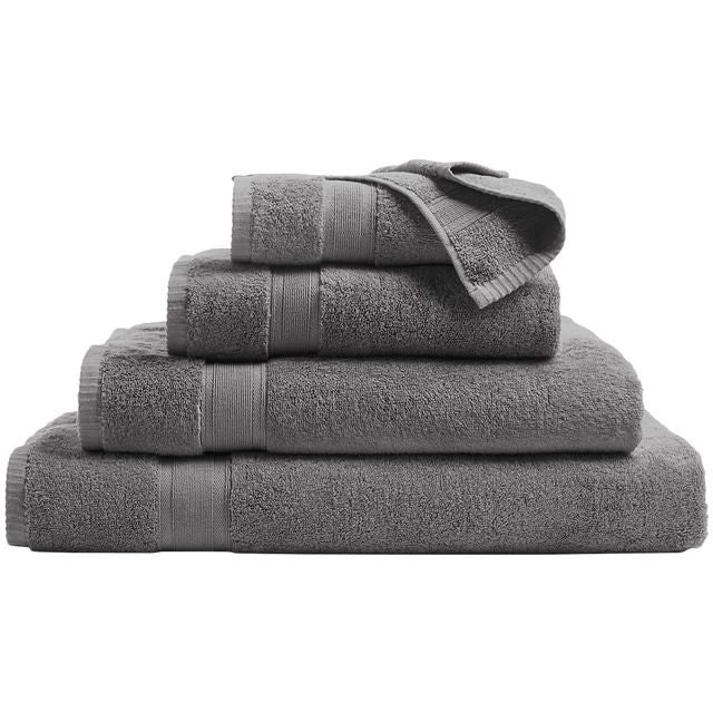 M&S Super Soft Pure Cotton Antibacterial Towel Face Towels 2pk Charcoal   2 per pack GOODS M&S   