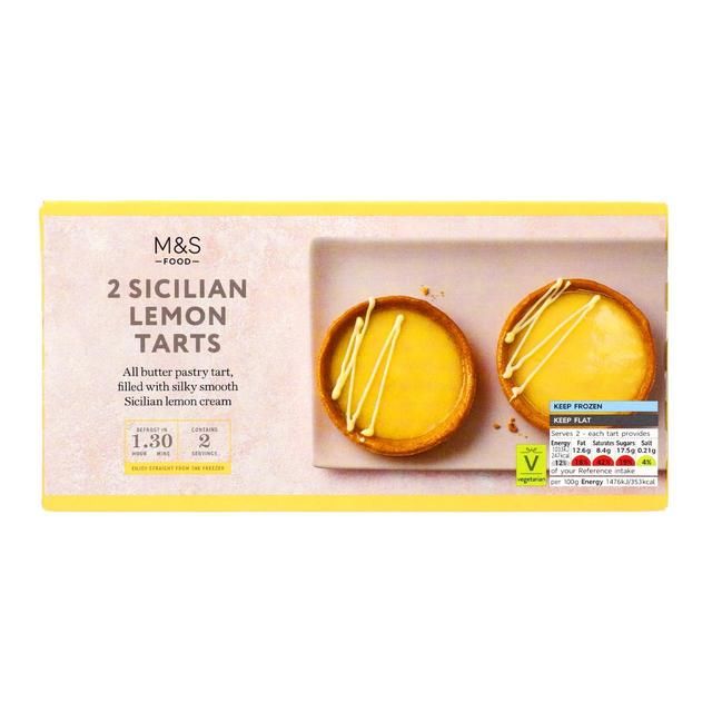 M&S 2 Sicilian Lemon Tarts Frozen   140g GOODS M&S   