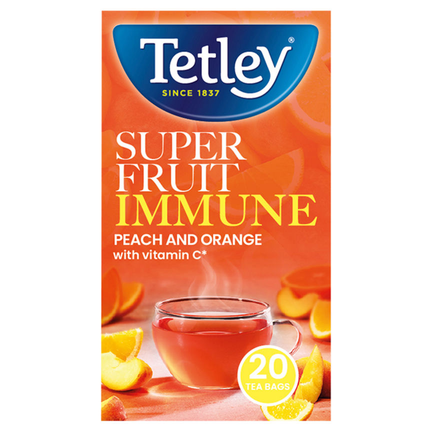 Tetley Super Fruits Immune Peach & Orange 20 Tea Bags GOODS ASDA   