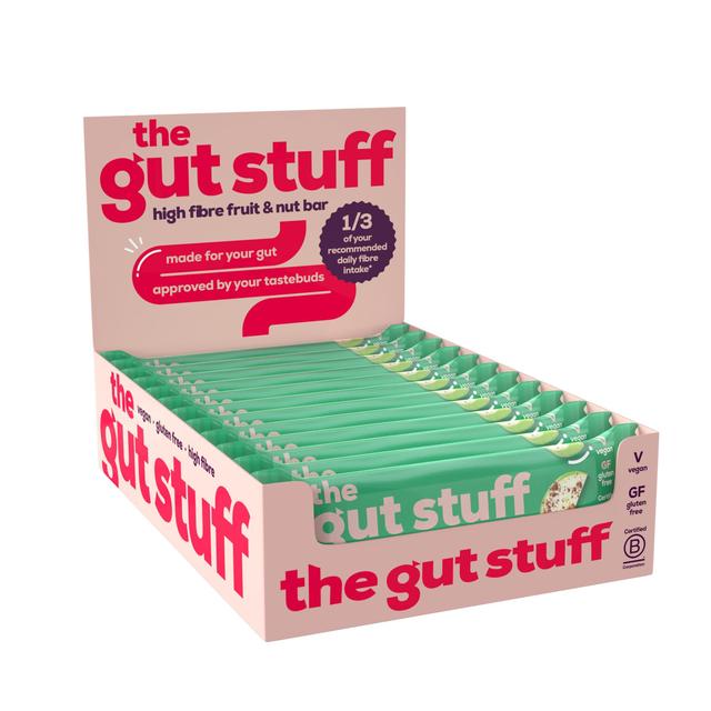 The Gut Stuff Apple & Cinnamon High Fibre Fruit & Nut Box of Bars   12 x 35g