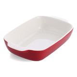 KitchenAid Empire Red Medium 26cm Stoneware Dish with Bamboo Lid