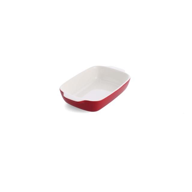 KitchenAid Empire Red Medium 26cm Stoneware Dish with Bamboo Lid