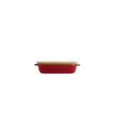 KitchenAid Empire Red Medium 26cm Stoneware Dish with Bamboo Lid