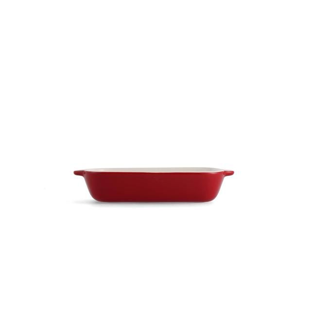 KitchenAid Empire Red Medium 26cm Stoneware Dish with Bamboo Lid