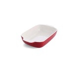 KitchenAid Empire Red Large 32cm Stoneware Rectangular Dish with Bamboo Lid