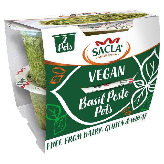 Sacla' Vegan Basil Pesto Pots   2 x 45g GOODS M&S   