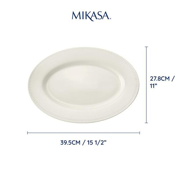 Mikasa Cranborne Stoneware Oval Serving Platter 39cm Gift boxed