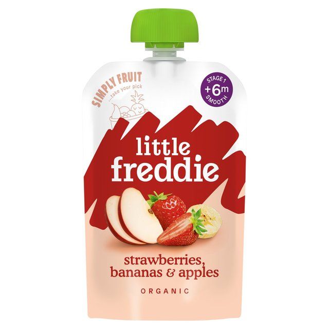 Little Freddie Organic Fragrant Strawberries Bananas & Apples   100g GOODS M&S   